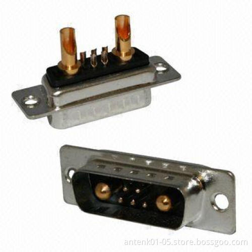 Power D-sub Connectors Solder Cup with 10/20/30/40A Current, OEM/ODM Orders Welcomed